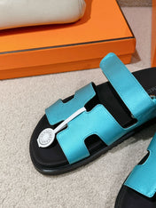 CHYPRE SANDAL BLACK MIX SKY CALFSKIN