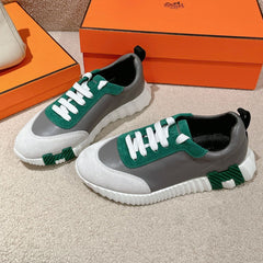 MAINLAND SNEAKER IN PALE GRAY SUEDE AND MOUSE GRAY CALFSKIN