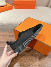 MAINLAND SNEAKER IN FULL BLACK SUEDE AND BREATHABLE MESH FABRIC
