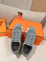 MAINLAND SNEAKER IN MOUSE GRAY SUEDE AND BREATHABLE MESH FABRIC