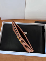 CELINE 25S CARD HOLDER WITH TRIOMPHE LOGO 11 IN DARK BROWN CALFSKIN