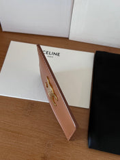 CELINE 25S CARD HOLDER WITH TRIOMPHE LOGO 11 IN DARK BROWN CALFSKIN