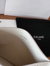 CELINE 25S CARD HOLDER WITH TRIOMPHE LOGO 11 IN IVORY CALFSKIN