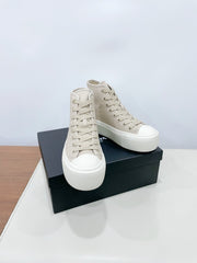 HIGH-TOP SEANKERS IN BEIGE CANVAS