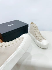 HIGH-TOP SEANKERS IN BEIGE CANVAS
