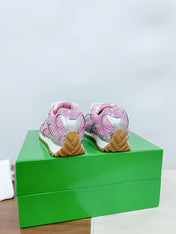 ORBIT SNEAKER IN BLUSH PINK TECHNICAL FABRIC AND METALLIC MESH