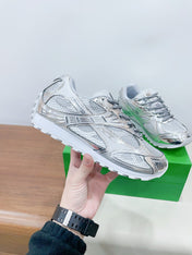 ORBIT SNEAKER IN SILVER TECHNICAL FABRIC AND METALLIC MESH