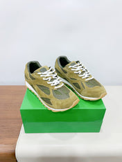ORBIT SNEAKER IN OLIVE GREEN SUEDE AND TECHNICAL MESH