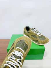 ORBIT SNEAKER IN OLIVE GREEN SUEDE AND TECHNICAL MESH