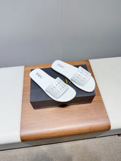 ALAIA FLAT SANDALS WITH PERFORATED STRAPS 25S IN WHITE LAMBSKIN
