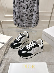 DIOR 25S C'EST DIOR SNEAKER IN WHITE BLACK CALFSKIN AND SUEDE