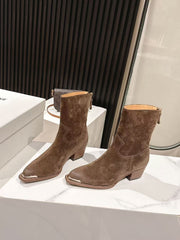 CELINE 25S CHELSEA BOOTS CLASSIC 45MM IN DARK BROWN SUEDE