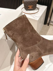 CELINE 25S CHELSEA BOOTS CLASSIC 45MM IN DARK BROWN SUEDE