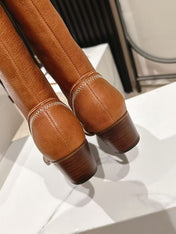 CELINE 25S HIGH BOOTS FOR FALL AND WINTER 45MM IN BURNT ORANGE CALFSKIN