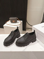 CELINE 25S THICK SOLED LOAFERS 50MM IN BLACK CALFSKIN