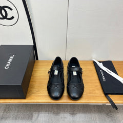 CHANEL 25S QUILTED MARY JANES BLACK IN CALFSKIN