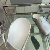 BIRKENSTOCK CLOG ATTACHED RHINESTONES IN WHITE CALFSKIN