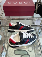 GG ACE SNEAKER IN BLACK SHEEPSKIN