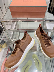 SNEAKER IN BURNT ORANGE CANVAS MIX SUEDE WITH LAMBSKIN