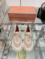 SNEAKER IN LIGHT PINK CANVAS MIX SUEDE WITH LAMBSKIN