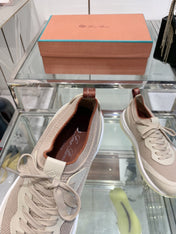 SNEAKER IN LIGHT PINK CANVAS MIX SUEDE WITH LAMBSKIN