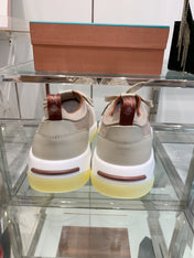 SNEAKER IN LIGHT PINK CANVAS MIX SUEDE WITH LAMBSKIN