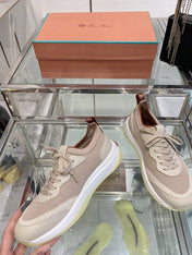 SNEAKER IN LIGHT PINK CANVAS MIX SUEDE WITH LAMBSKIN