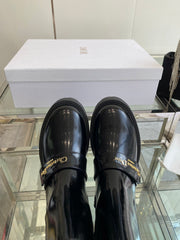 DIOR 25S D-QUEST ANKLE BOOT 35MM IN BLACK GLOSSY CALFSKIN GOLD HARDWARE