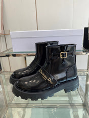 DIOR 25S D-QUEST ANKLE BOOT 35MM IN BLACK GLOSSY CALFSKIN
