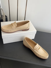 CHLOÉ 26S LOAFERS IN BEIGE CALFSKIN