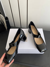 DIOR 26S MARY JANE 45 MM IN BLACK GLOSSY CALFSKIN