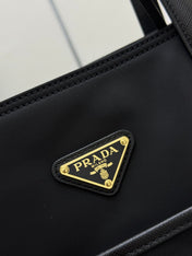 PRADA 25S RE-EDITION 1978 MEDIUM 35 IN BLACK NYLON AND SAFFIANO CALFSKIN