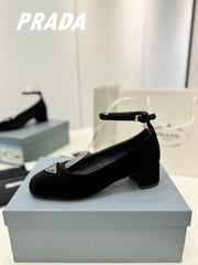 PRA NAPPA MARY JANE PUMPS BLACK SATIN