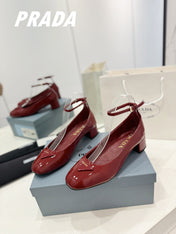 Pra Pumps 40 Square Sole Wine Patent Leather