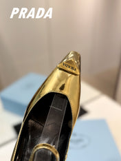 PRA BRUSHED PUMPS METALLIC GOLD LAMBSKIN