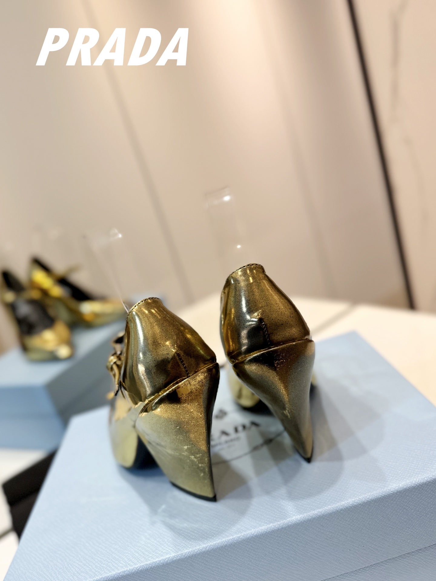 PRA BRUSHED PUMPS METALLIC GOLD LAMBSKIN