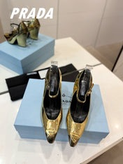 PRA BRUSHED PUMPS METALLIC GOLD LAMBSKIN