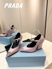 PRA BRUSHED PUMPS PASTEL PINK LAMBSKIN