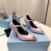 PRA BRUSHED PUMPS PASTEL PINK LAMBSKIN