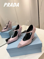 PRA BRUSHED PUMPS PASTEL PINK LAMBSKIN