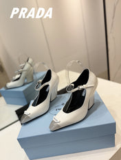 PRA BRUSHED PUMPS WHITE LAMBSKIN