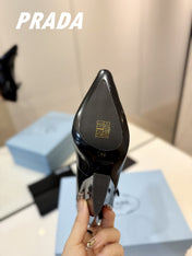 PRA BRUSHED PUMPS BLACK LAMBSKIN