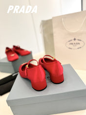 Pra Ballerina Pumps 40 Red Suede Fabric