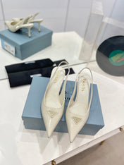 Pra Slingback Pumps 75 White Patent Leather