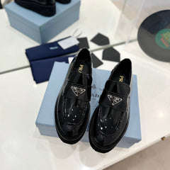 PRA BRUSHED LOAFERS GLOSSY BLACK LAMBSKIN
