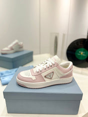 PRA DOWNTOWN PERFORATED SNEAKERS WHITE AND BLUSH CALFSKIN