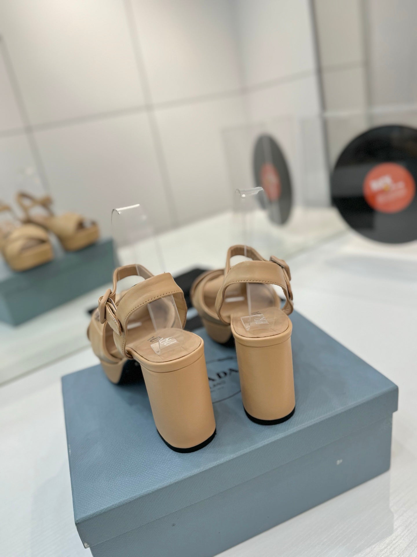 PRA HIGH HEELS 85MM IN BEIGE CALFSKIN