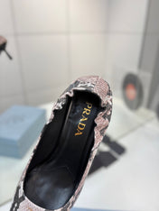 PRADA 26S PUMPS 55MM IN PINK SNAKE PRINT CALFSKIN