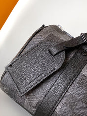 LV 25S KEEPALL BANDOULIÈRE 25 BAG IN DAMOFLAGE BLACK CALFSKIN