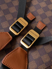 LV 25S CHRISTOPHER BACKPACK 48 IN DARK BROWN CALFSKIN GOLD HARDWARE